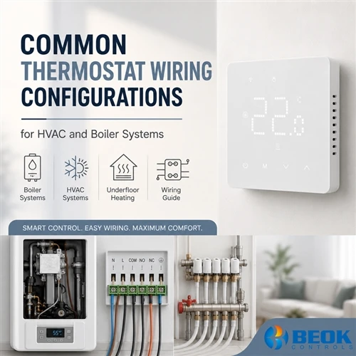 HVAC 및 보일러 시스템을 위한 일반적인 온도 조절기 배선 구성