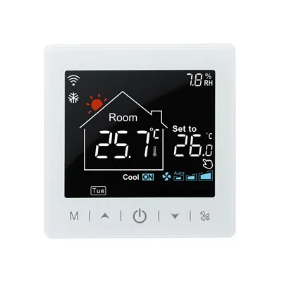 흰색 프레임 검정색 백라이트 대형 스크린 팬 코일 온도 조절기 TR9B-AC